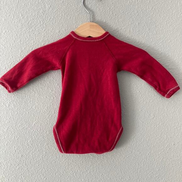Petit Bateau Long Sleeve Gifts Cadeaux Bear Mouse Bodysuit - Red - 3M - Picture 4 of 7